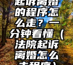 起诉离婚的程序怎么走？一分钟看懂（法院起诉离婚怎么走程序）