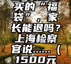 未成年人花1万多元买的“福袋”，家长能退吗？上海检察官说......（1500元福袋app官网）