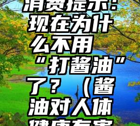 食品安全消费提示：现在为什么不用“打酱油”了？（酱油对人体健康有害吗?）