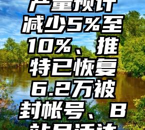 浪人早报 | iPhone本季度产量预计减少5%至10%、推特已恢复6.2万被封帐号、B站月活达3.326亿…（iPhone产量）