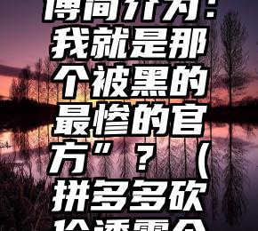 如何看待拼多多微博简介为：我就是那个被黑的最惨的官方”？（拼多多砍价透露个人信息是真的吗）