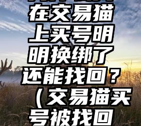 为什么我在交易猫上买号明明换绑了还能找回？（交易猫买号被找回了咋办）