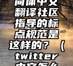 为什么 Twitter 简体中文翻译社区指导的标点规范是这样的？（twitter内容怎么翻译成中文）