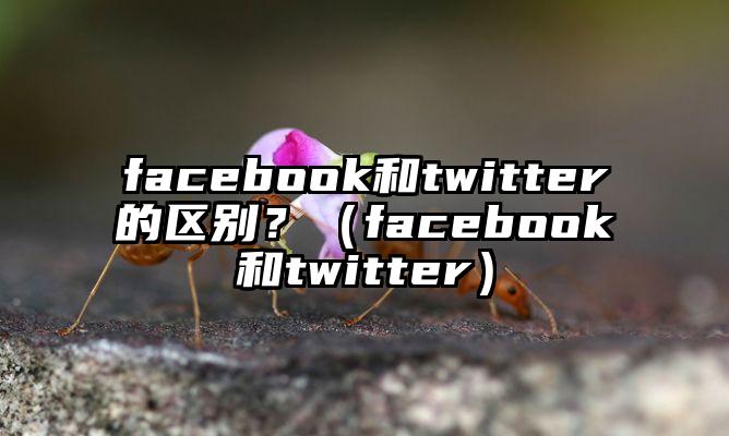 facebook和twitter的区别？（facebook和twitter）