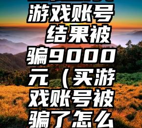 欲低价买游戏账号 结果被骗9000元（买游戏账号被骗了怎么办）