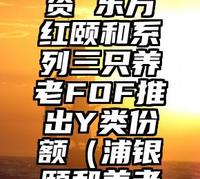 服务个人养老金投资 东方红颐和系列三只养老FOF推出Y类份额（浦银颐和养老FOF007402）