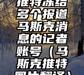 推特冻结多个报道马斯克消息的记者账号（马斯克推特图片翻译）