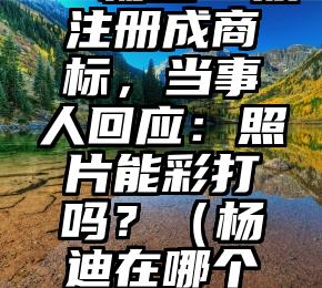 “杨迪”被注册成商标，当事人回应：照片能彩打吗？（杨迪在哪个公司）