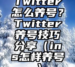 Twitter怎么养号？Twitter养号技巧分享（ins怎样养号）