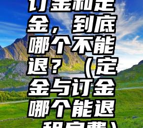 订金和定金，到底哪个不能退？（定金与订金哪个能退 租房费）