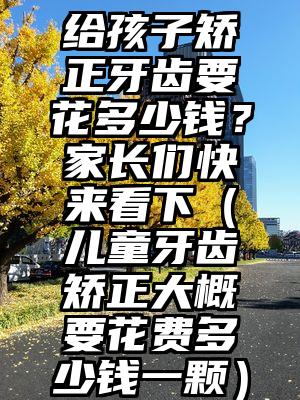 给孩子矫正牙齿要花多少钱？家长们快来看下（儿童牙齿矫正大概要花费多少钱一颗）