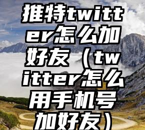 推特twitter怎么加好友（twitter怎么用手机号加好友）