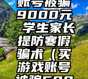 同学欲低价买游戏账号被骗9000元 学生家长提防寒假骗术（买游戏账号被骗5000元怎么办）