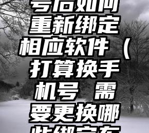 更换手机号后如何重新绑定相应软件（打算换手机号 需要更换哪些绑定东西）