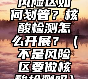 风险区如何划管？核酸检测怎么开展？（不是风险区要做核酸检测吗）