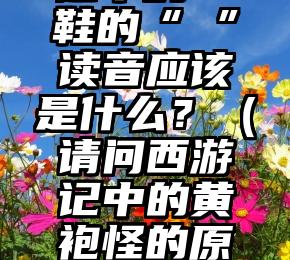 请问西游记中的㧳靸䩺鞋的“㧳”读音应该是什么？（请问西游记中的黄袍怪的原型是什么动物）