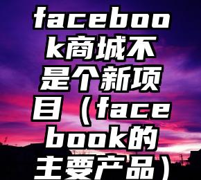 facebook商城不是个新项目（facebook的主要产品）