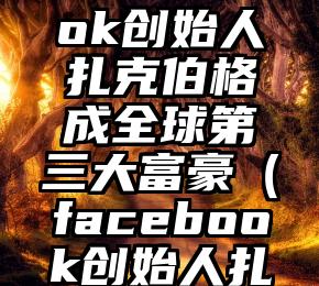 Facebook创始人扎克伯格成全球第三大富豪（facebook创始人扎克伯格）