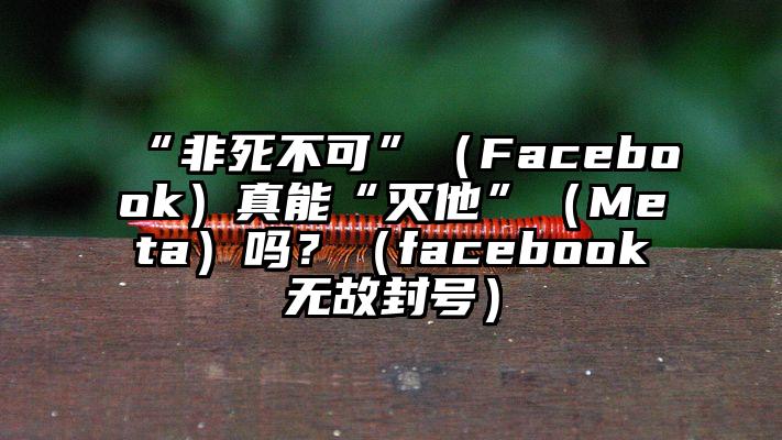 “非死不可”（Facebook）真能“灭他”（Meta）吗？（facebook无故封号）