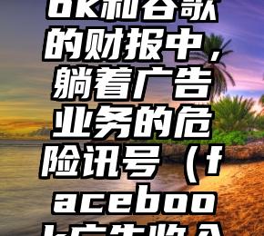 Facebook和谷歌的财报中，躺着广告业务的危险讯号（facebook广告收入来源）