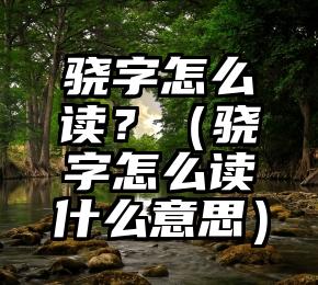 骁字怎么读？（骁字怎么读什么意思）