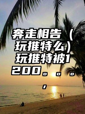 奔走相告（玩推特么）玩推特被1200。。。，