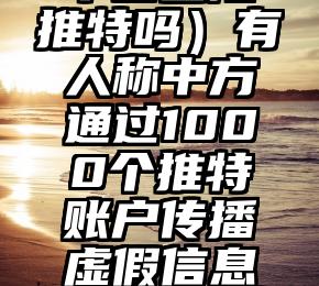 不看后悔（中国登陆推特吗）有人称中方通过1000个推特账户传播虚假信息 外交部回应，