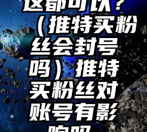 这都可以？（推特买粉丝会封号吗）推特买粉丝对账号有影响吗，