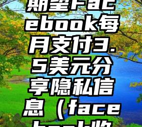 美国用户期望Facebook每月支付3.5美元分享隐私信息（facebook收钱吗）