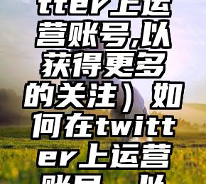 硬核推荐（如何在twitter上运营账号,以获得更多的关注）如何在twitter上运营账号，以获得更多的关注？，