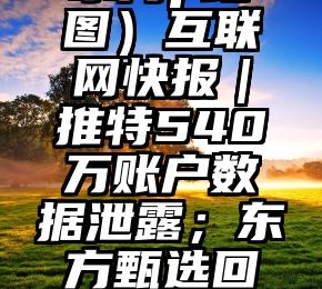 墙裂推荐（东方p站图）互联网快报｜推特540万账户数据泄露；东方甄选回应限流传闻，