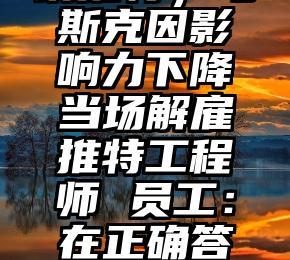 太疯狂了（马斯克注销推特）马斯克因影响力下降当场解雇推特工程师 员工：在正确答案和安全答案之间做选择，