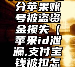 支付宝：部分苹果账号被盗资金损失（苹果id泄漏,支付宝钱被扣怎么半）