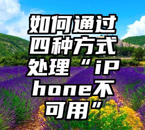 如何通过四种方式处理“iPhone不可用”