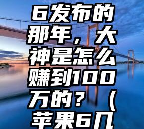 iPhone6发布的那年，大神是怎么赚到100万的？（苹果6几年出的）