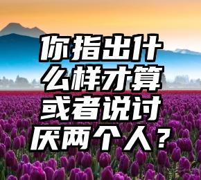 你指出什么样才算或者说讨厌两个人？