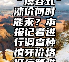 种植牙“溪谷式”涨价何时能来？本报记者进行调查种植牙价格低廉等难题