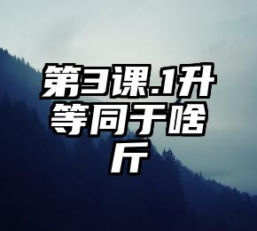 第3课.1升等同于啥斤