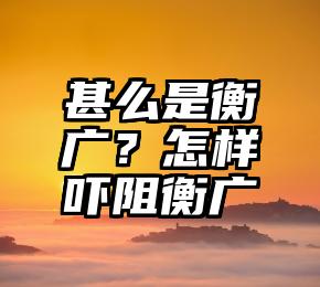 甚么是衡广？怎样吓阻衡广