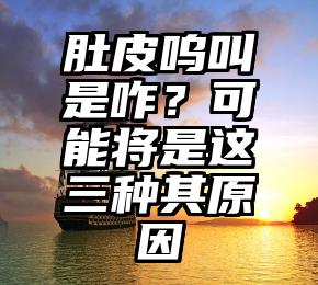 肚皮呜叫是咋？可能将是这三种其原因