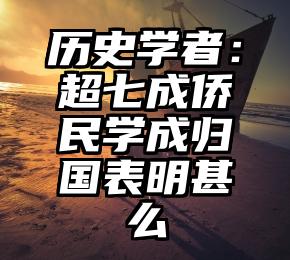 历史学者：超七成侨民学成归国表明甚么