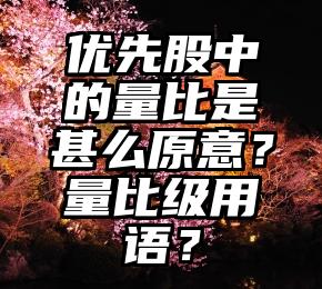 优先股中的量比是甚么原意？量比级用语？