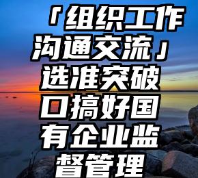 「组织工作沟通交流」选准突破口搞好国有企业监督管理