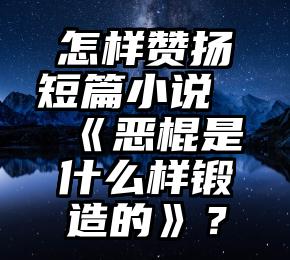 怎样赞扬短篇小说《恶棍是什么样锻造的》？