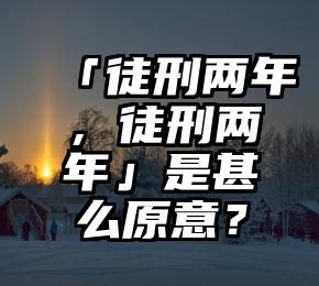 「徒刑两年，徒刑两年」是甚么原意？