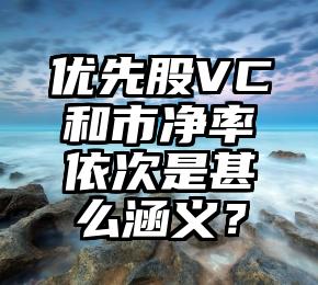 优先股VC和市净率依次是甚么涵义？