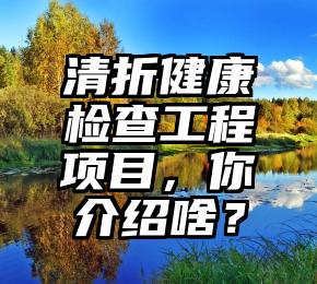 清折健康检查工程项目，你介绍啥？