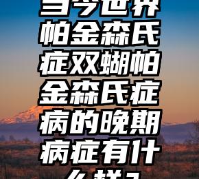 当今世界帕金森氏症双蝴帕金森氏症病的晚期病症有什么样？