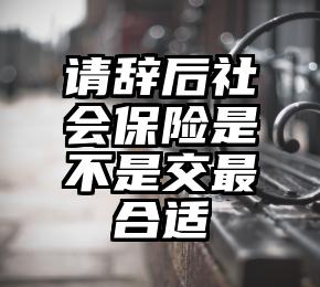 请辞后社会保险是不是交最合适