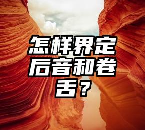 怎样界定后音和卷舌？